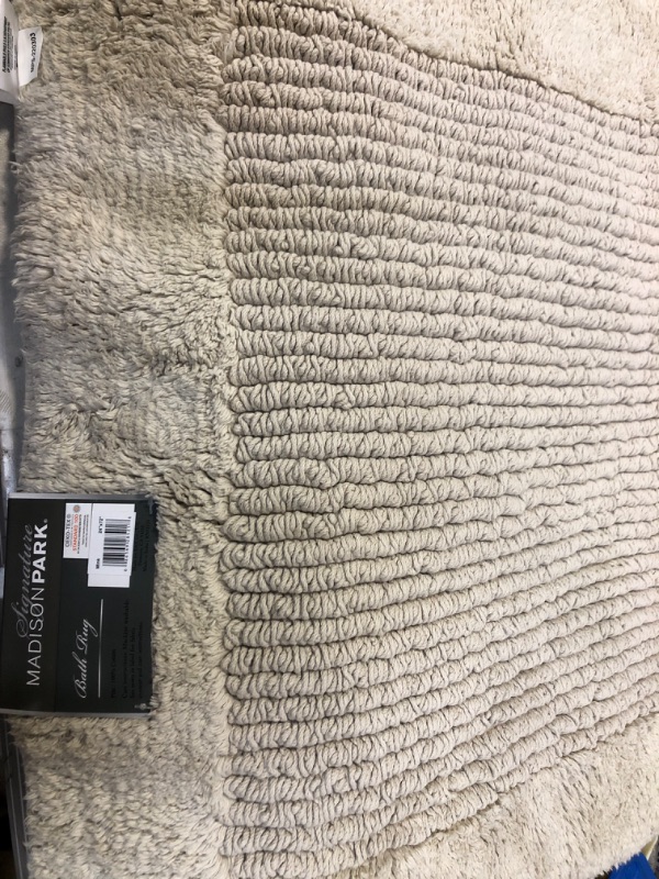 Photo 2 of 24&#34;x72&#34; Splendor Cotton Tufted Reversible Bath Rug Tan