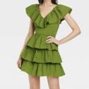 Photo 1 of A New Day Mini Green Ruffle Dress Women's SZ S