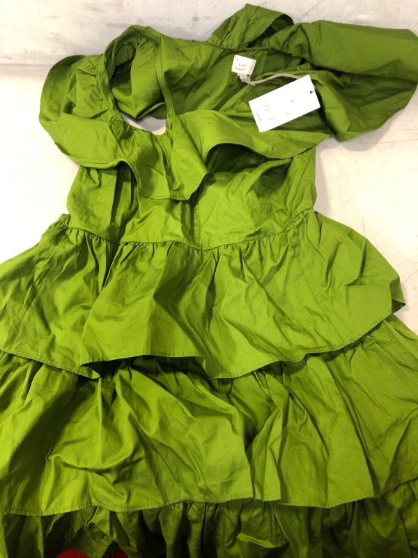 Photo 2 of A New Day Mini Green Ruffle Dress Women's SZ S