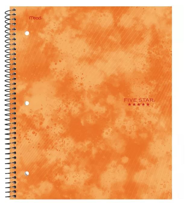 Photo 1 of ** 3 PCS ** Five Star 1 Subject College Ruled Spiral Notebook

