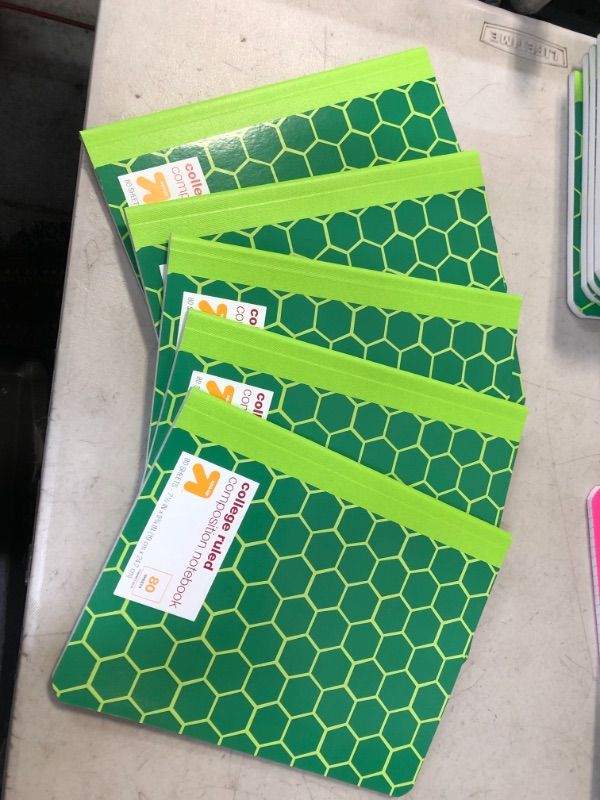 Photo 2 of ** 5 ** Composition Notebook College Ruled Green Honeycomb - up & up™
