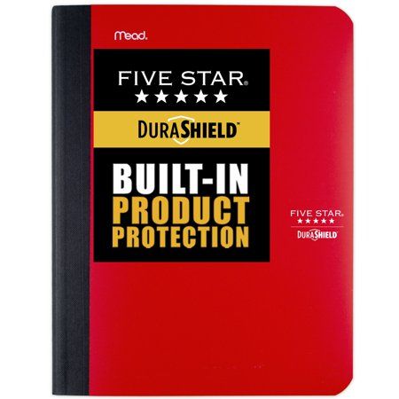 Photo 1 of Five Star DuraShield Composition Book, Wide Ruled, 9 3/4" X 7 1/2, Red (950007AB2-WMT)
