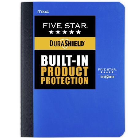 Photo 1 of Five Star Antimicrobial Composition Book, Wide Ruled, 9 3/4" X 7 1/2", Blue
