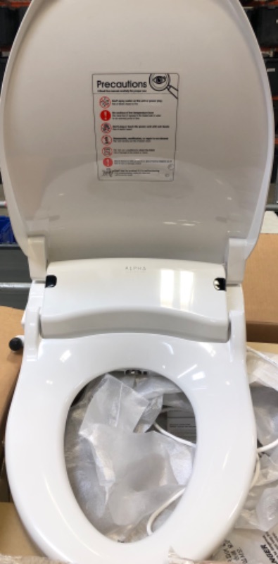 Photo 5 of ALPHA BIDET iX Hybrid Bidet Toilet Seat in Elongated White | Endless Warm Water | Stainless Steel Nozzle | 4 Wash Functions | LED Nightlight | Warm Air Dryer | Wireless Remote | Oscillation and Pulse
