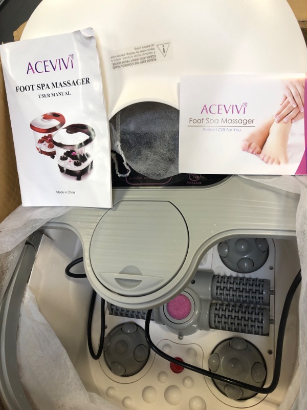 Photo 4 of ACEVIVI Foot Spa, Auto Foot Bath Spa Massager with Heat and Bubbles, Temp+/-Offer a Comfortable Pedicure Foot Spa,Heated Foot Bath for Soothe Relax Tired Feet
