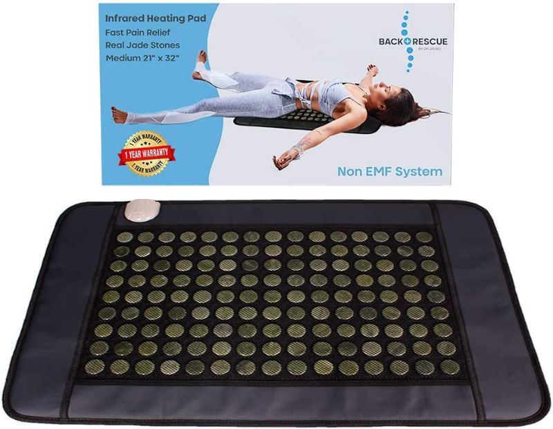 Photo 1 of Back Rescue Far Infrared Heating Pads for Back Pain and Cramps, Large 21’x32”, Powerful 135 Real Jade Stones (Not Thin Cloth), Smart Controller, Memory Function, Auto Shut Off, Travel Bag, No EMF
