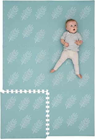 Photo 1 of CHILDLIKE BEHAVIOR Baby Play Mat - Play Pen Tummy Time Mat & Crawling Mat Foam Play Mat for Baby with Interlocking Floor Tiles 72x48 Inches Puzzle - Baby Floor Mat Infants & Toddlers (X-Large, Leaves)