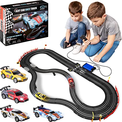 Photo 1 of Atlasonix Slot Car Race Track Sets - Slot Cars, Race Tracks & Accessories Electric Race Car Track, Dual Electric Race Track, Electric Race Car Track Set for Girls & Boys Age 8-12, 1:43 Scale