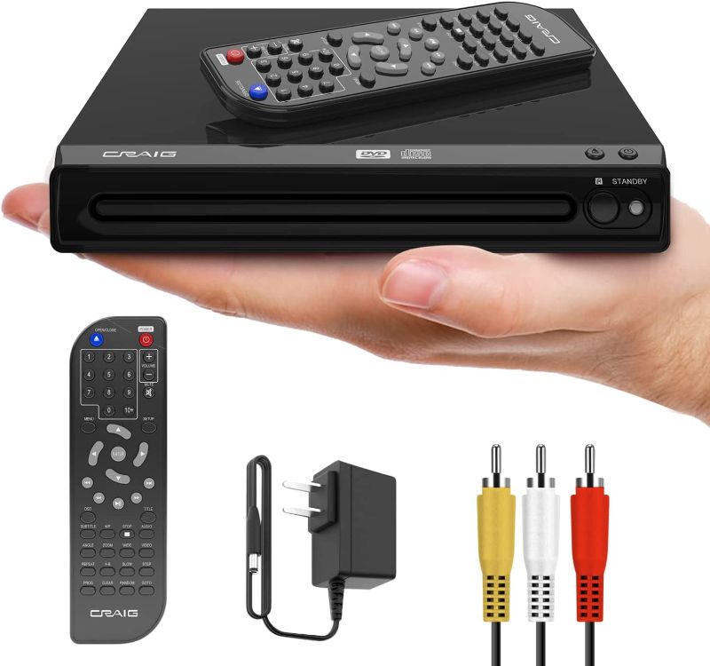 Photo 1 of Craig CVD512a Compact DVD Player with Remote in Black | Compatible with DVD/DVD-R/DVD-RW/JPEG/CD-R/CD-RW/CD | Progressive Scan | Multilingual Supported |
