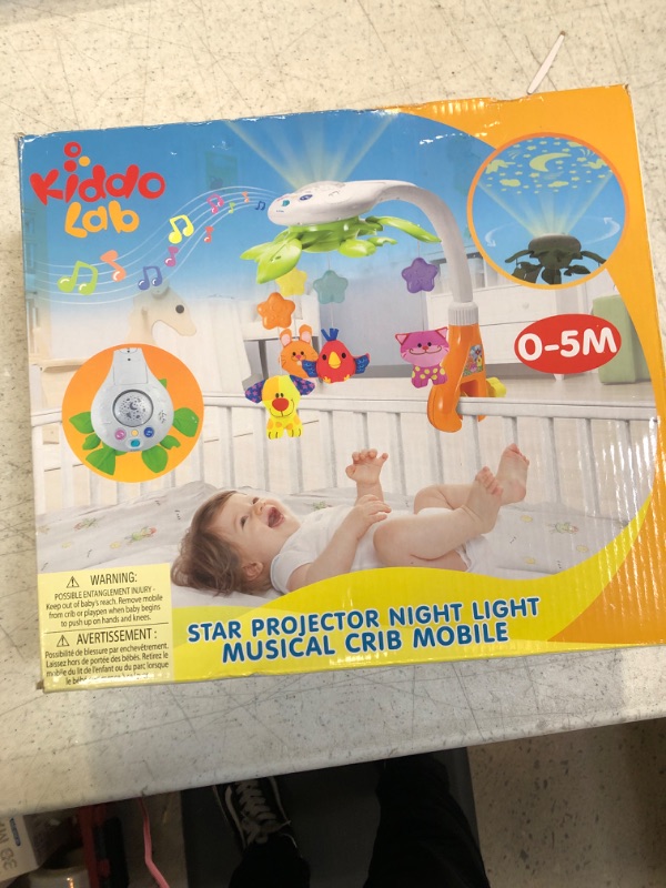 Photo 3 of KiddoLab Baby Crib Mobile with Lights and Relaxing Music. Includes Ceiling Light Projector with Stars, Animals. Musical Crib Mobile with Timer. Nursery Toys for Babies Ages 0 and Older