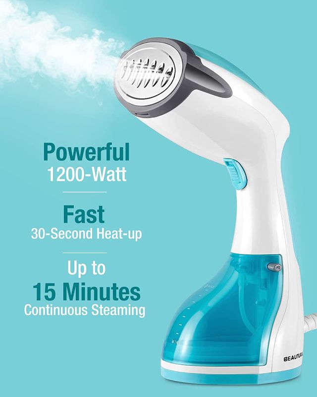 Photo 1 of BEAUTURAL Steamer for Clothes, Portable Handheld Garment Fabric Wrinkles Remover, 30-Second Fast Heat-up, Auto-Off, Large Detachable Water Tank
