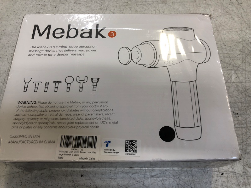 Photo 1 of Mebak 3 Massage Gun, Massage Gun Deep Tissue for Athletes, Professional Muscle Percussion Massage Gun,Massager Gun for Shoulder Leg Back Body Pain Relief...*FACTORY SEALED*