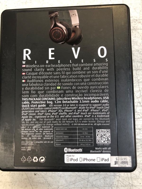 Photo 3 of Jabra REVO Wireless Bluetooth Stereo Headphones - Retail Packaging - Black (Discontinued by Manufacturer)