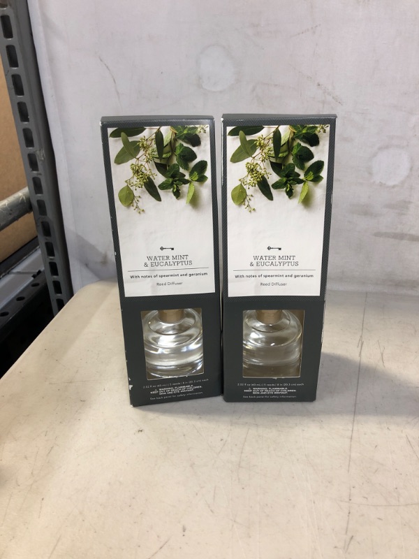 Photo 2 of 2.02 Fl Oz Water Mint and Eucalyptus Oil Reed Diffuser - Threshold™ ** 2 PACKS 
