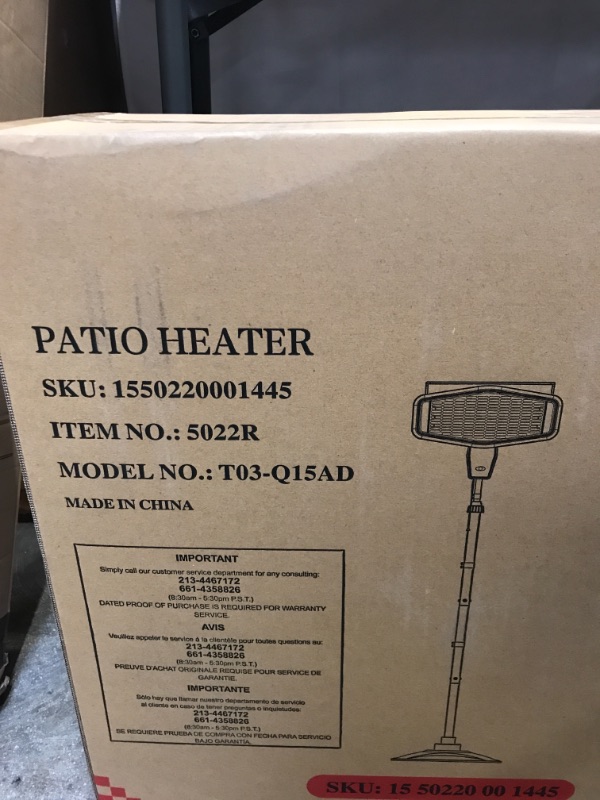 Photo 2 of Antarctic Star Patio Heater Electric Heater,Vertical indoor/outdoor garden heater, Height and Angle adjustable,Remote control IP65 rated, Quiet operation, energy saving, Quick heating for 3 seconds, Maximum power 1500W, ETL factory sealed opened for pictu