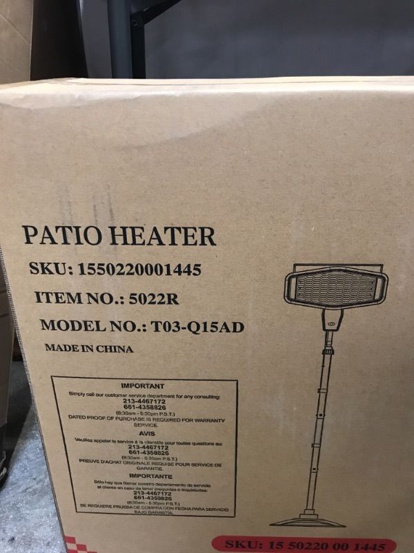 Photo 4 of Antarctic Star Patio Heater Electric Heater,Vertical indoor/outdoor garden heater, Height and Angle adjustable,Remote control IP65 rated, Quiet operation, energy saving, Quick heating for 3 seconds, Maximum power 1500W, ETL factory sealed opened for pictu