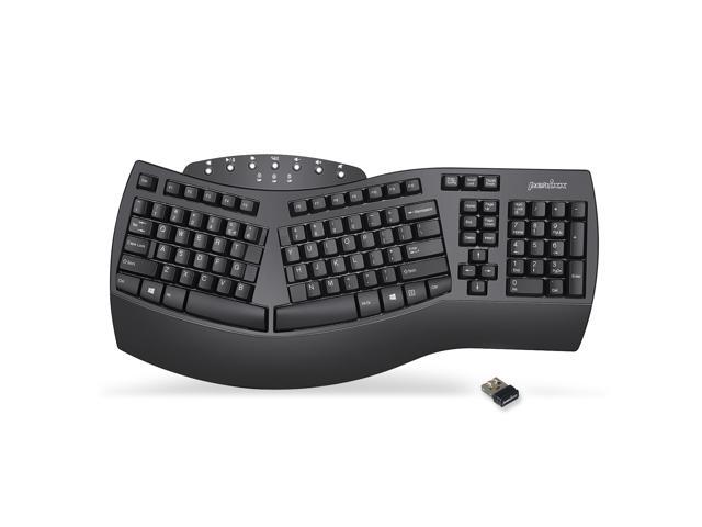 Photo 1 of Perixx Periboard-612 Wireless Ergonomic Split Keyboard with 2.4GHz and Bluetooth Feature Compatible with Windows Mac Os Black
