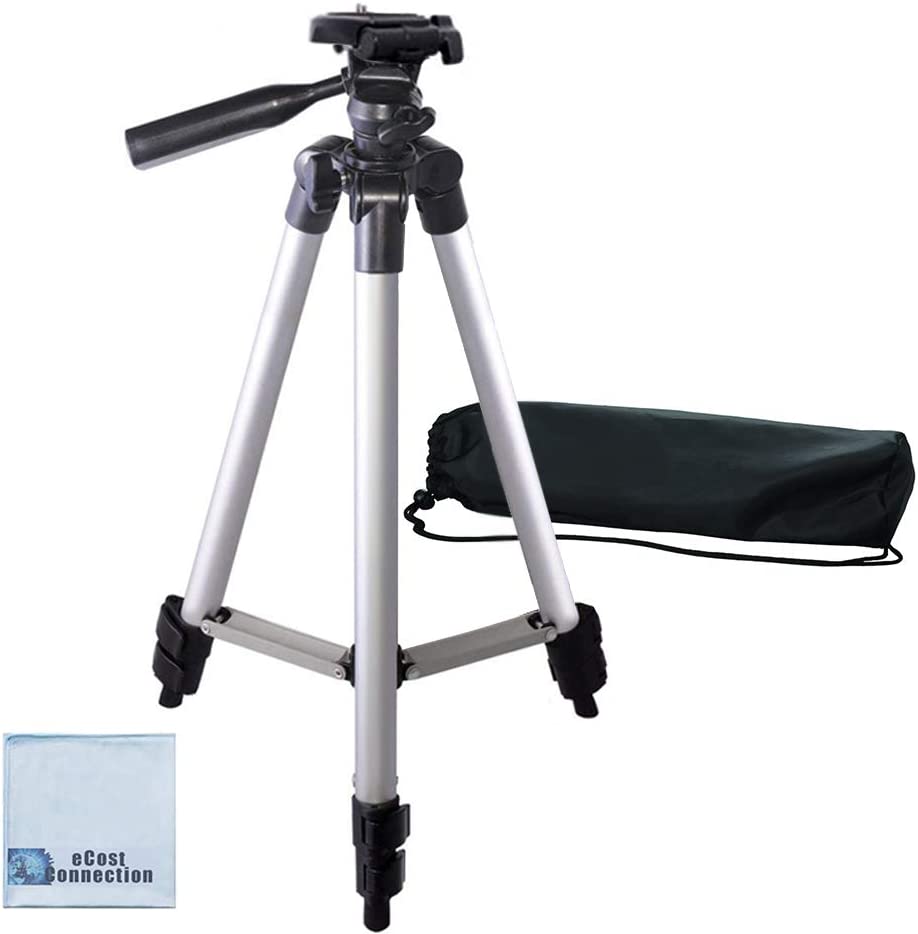 Photo 1 of 50 Inch Aluminum Camera Tripod for Canon, Nikon, Sony, Samsung, Olympus, Panasonic & Pentax + eCost Microfiber
