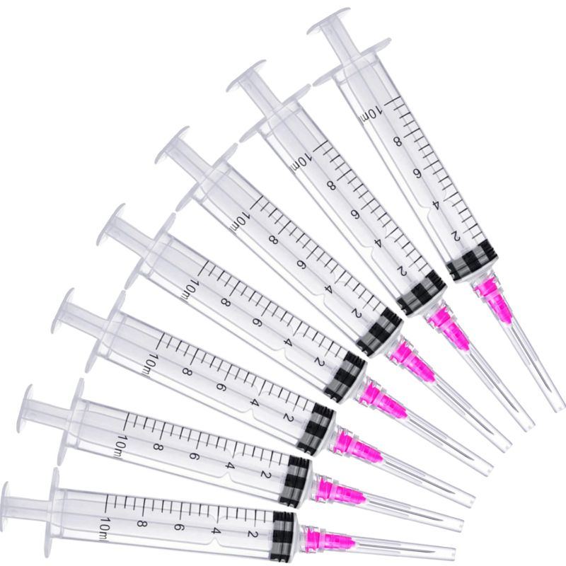 Photo 1 of 100 Pack 10ml with 18Ga Disposable Plastic Measuring Lab Supplies, Individually Sealed Wrapped
