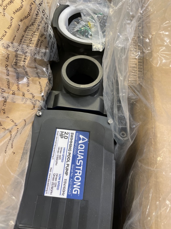 Photo 3 of Aquastrong 2 HP In/Above Ground Dual Speed Pool Pump, 115V, 5186GPH, High Flow, Powerful Self Primming Swimming Pool Pumps with Filter Basket