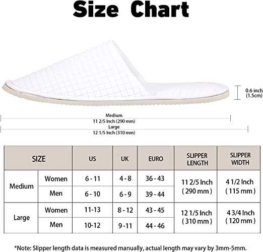 Photo 1 of Anmerl Spa Slippers for Men and Women - Premium Bulk Hotel Slippers - Breathable Soft Cotton House Guest Slippers - Non Slip, Washable, Reusable - 4 Pairs (White) 6-11 WOMENS 
