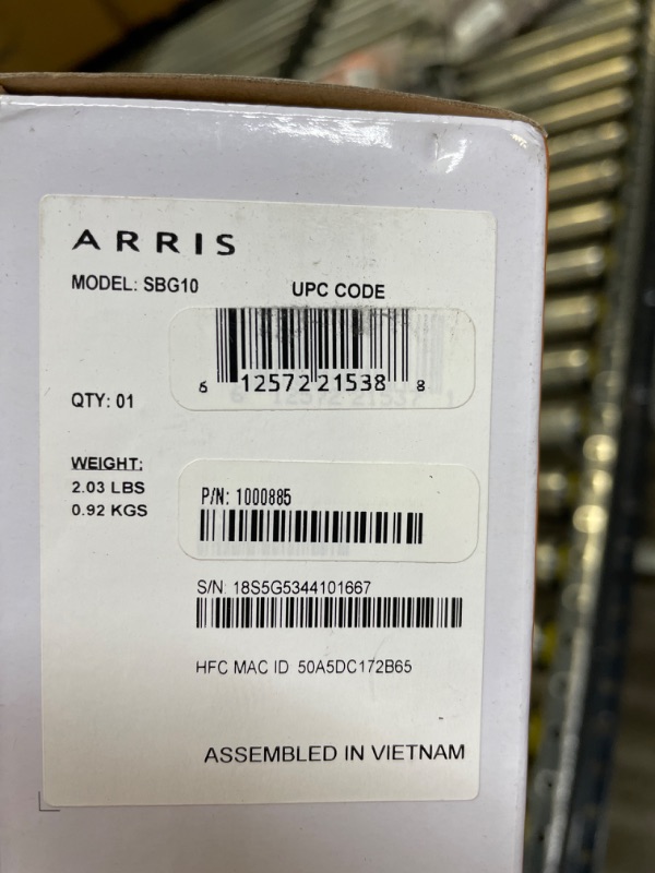 Photo 3 of ARRIS SURFboard SBG10 DOCSIS 3.0 16 x 4 Gigabit Cable Modem & AC1600 Wi-Fi Router | Comcast Xfinity, Cox, Spectrum | Two 1 Gbps Ports | 400 Mbps Max Internet Speeds | SURFboard App | 2 Year Warranty