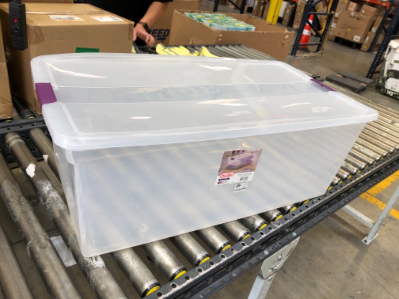 Photo 2 of Sterilite 110qt Clear View Storage Bin with Latch Purple