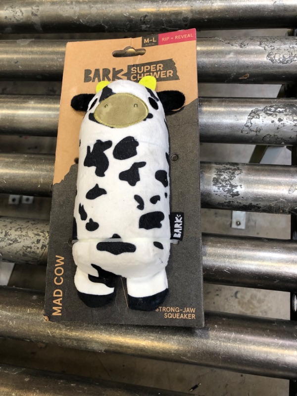 Photo 2 of BARK Super Chewer Cow Dog Toy - Mad Cow