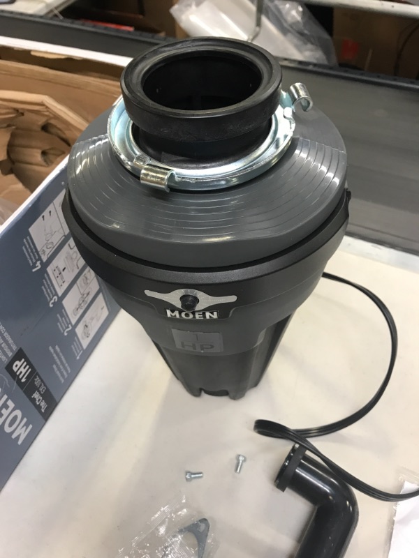 Photo 3 of ** FOR PARTS ONLY **  Moen EXL100C EX Chef Series 1 HP Continuous Feed Lighted Garbage Disposal with Sound Reduction, Power Cord Included, or Unfinished