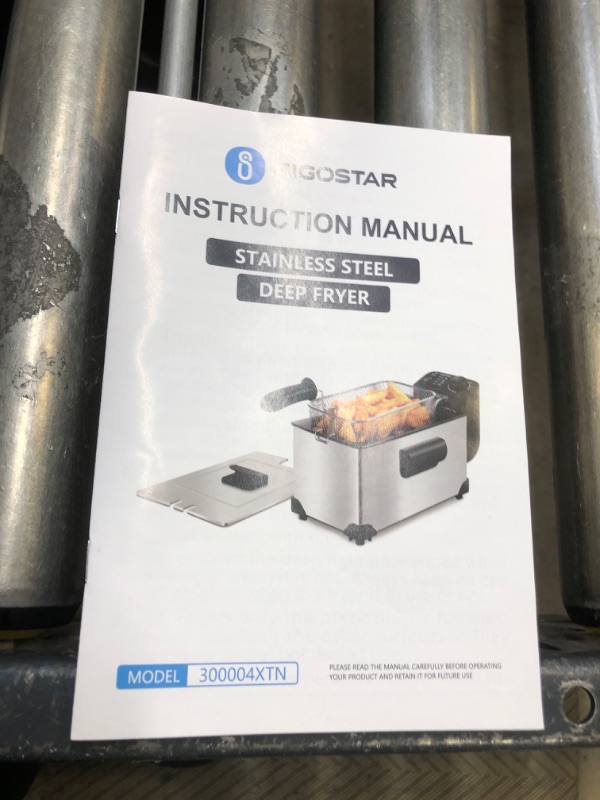 Photo 2 of Aigostar Deep Fryer with Basket, 3L/3.2Qt Stainless Steel Electric Deep Fat Fryer with Temperature Limiter for Frying Chicken, Tempura, French Fries, Fish and Onion Rings,1650W, Silver