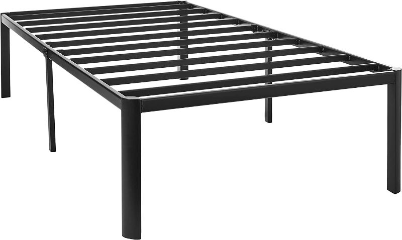 Photo 1 of 16 Inch Metal Platform Bed Frame / Steel Slat Support / No Box Spring Needed / Easy Assembly, Twin