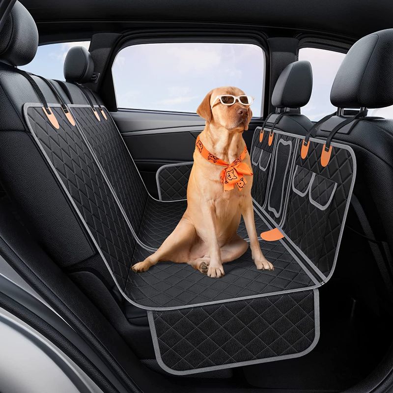 Photo 1 of 4-in-1 Dog Car Seat Cover, Petphil 100% Backseat Dog Cover Hammock Waterproof with Mesh Visual Window Nonslip 900D Scratchproof Pet Seat Cover for Car Backseat
