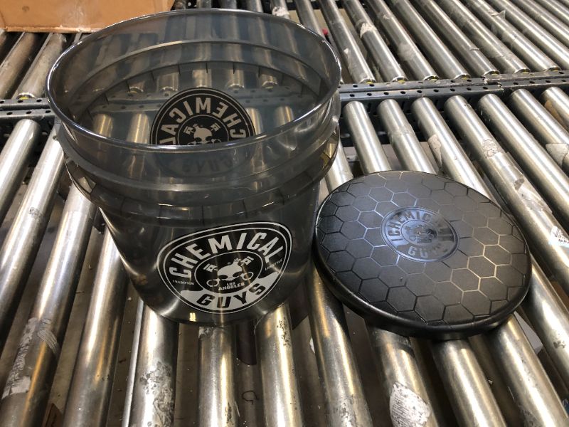Photo 1 of Chemical Guys ACC161 Heavy Duty Smoked Obsidian Black Detailing Bucket (4.5 Gal) and Bucket Lid (For Car Wash, Boat, Truck, RV, Fishing & More)