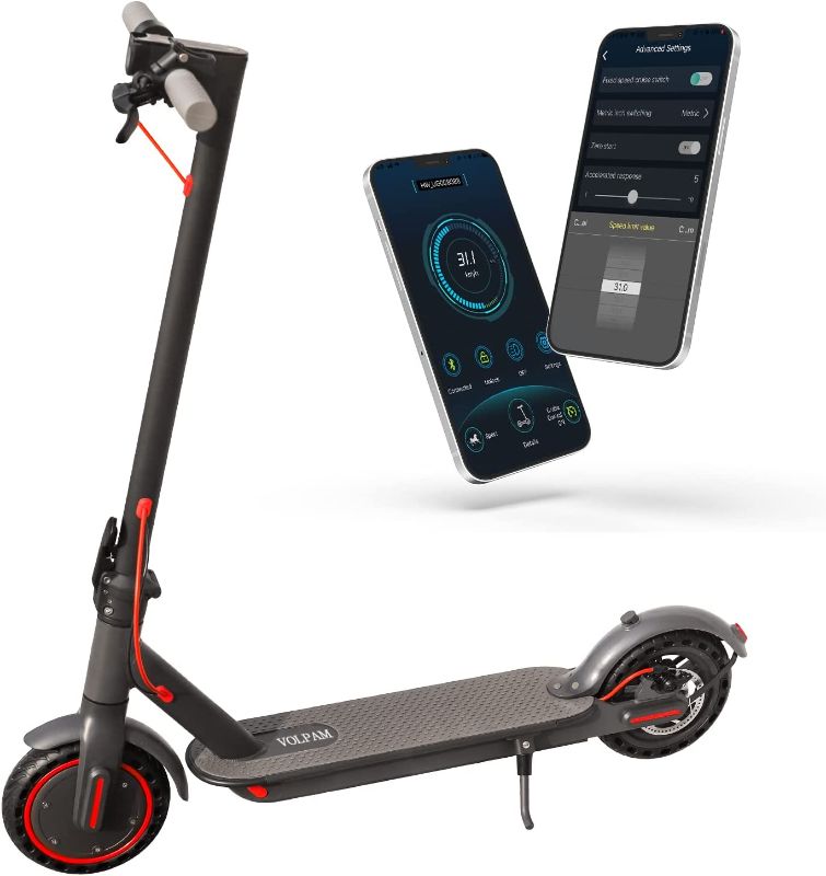 Photo 1 of VOLPAM SP06 Electric Scooter, 8.5" Solid Tires, 19 Mph Top Speed, Up to 19 Miles Long-Range, Portable Folding Commuting Scooter for Adults, with Double Braking System and App
