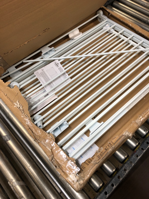 Photo 1 of Regalo 76 Inch Super Wide Configurable Baby Gate, 3-Panel, Includes Wall Mounts and Hardware 76 Inch White--------Lightly Used---------missing some items and hardware/screws 