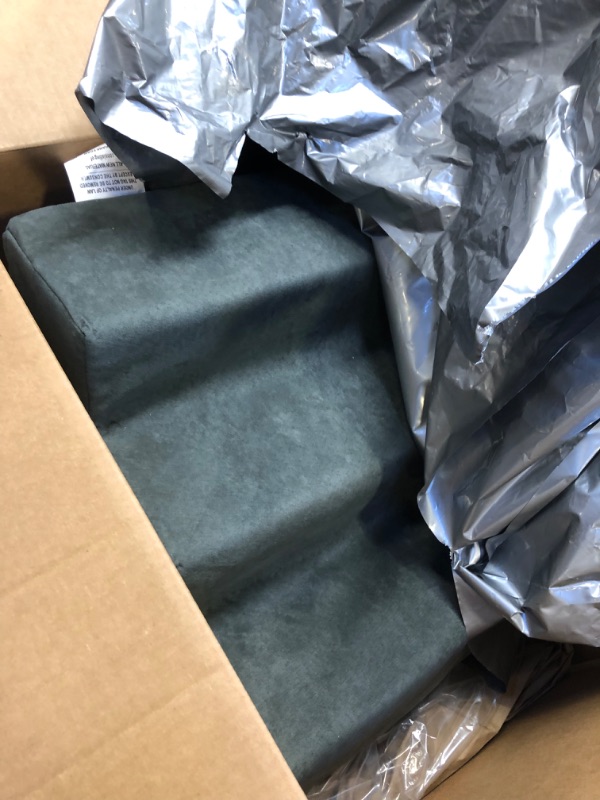 Photo 2 of Pet Stairs Collection– Foam Pet Steps for Small Dogs or Cats, 3 Step Design, Removable Cover – Non-Slip Dog Stairs for Home and Vehicle by PETMAKER (Gray) 3 Step Gray