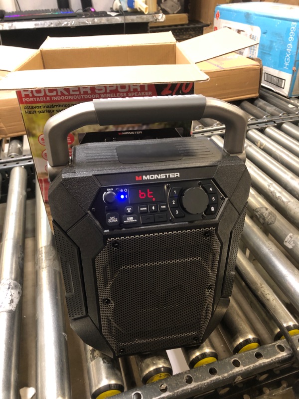 Photo 2 of Monster Rocker 270 Sport | Portable Indoor/Outdoor Bluetooth Speaker | 60W, 24 Hours Playtime, 270 Degree Audio, 5-inch Sub, IPX4 Water Resistant | Use as PA System – Mic/Guitar Input & USB Port
