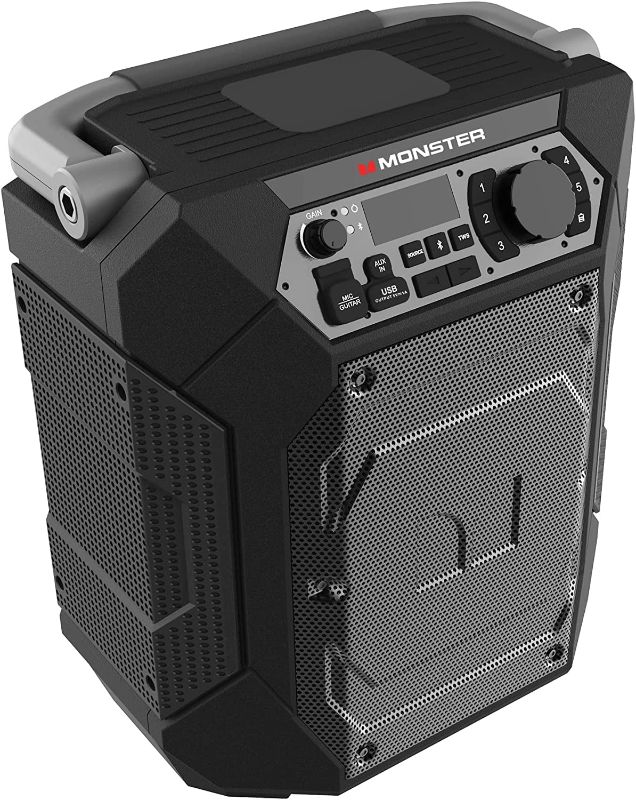 Photo 1 of Monster Rocker 270 Sport | Portable Indoor/Outdoor Bluetooth Speaker | 60W, 24 Hours Playtime, 270 Degree Audio, 5-inch Sub, IPX4 Water Resistant | Use as PA System – Mic/Guitar Input & USB Port
