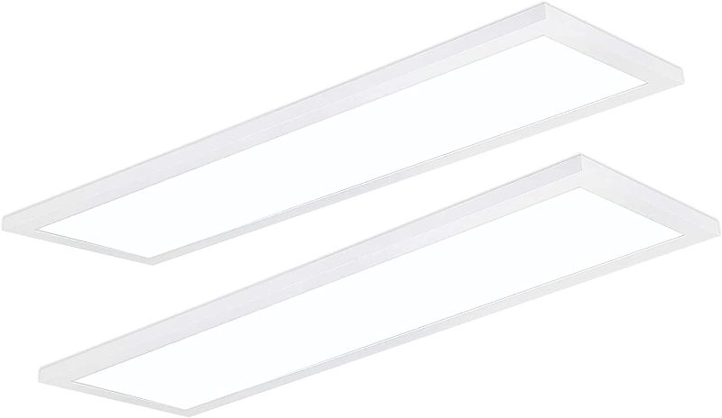 Photo 1 of LEONLITE 1x4ft LED Flush Mount Flat Panel Light, 120-277V, 0-10V Dimmable Drop Ceiling Light, DLC & UL, 5000K Daylight Surface Mount Light Fixtures with Built-in Driver, 40W Slim Edge Light, 2 Pack
