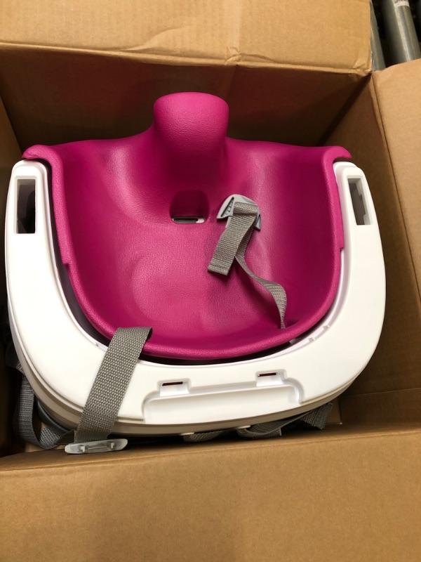 Photo 2 of Ingenuity Baby Base 2-in-1 Booster Feeding and Floor Seat with Self-Storing Tray - Pink Flambe Pink Flambé