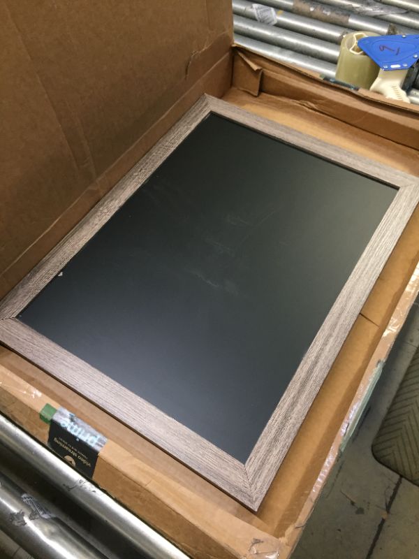 Photo 2 of U Brands Magnetic Chalkboard, 17 x 23 Inches, Rustic Wood Frame (4550U00-01) -- MINOR DAMAGE IN CORNER