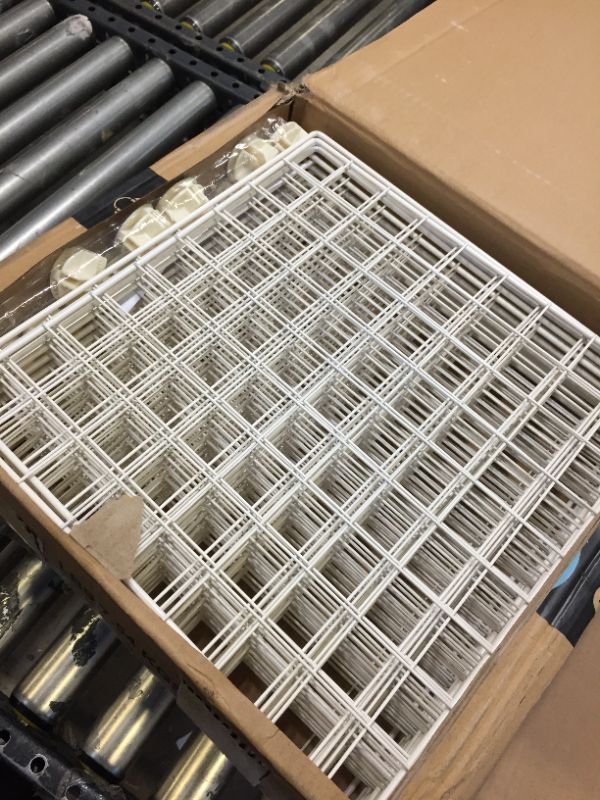 Photo 2 of Amazon Basics 6-Cube Wire Grid Storage Shelves, 14" x 14" Stackable Cubes, White 6 Cube White