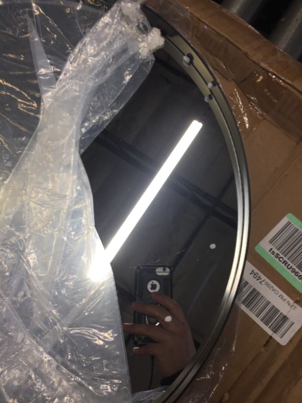 Photo 2 of Black Round Bathroom Mirror 20-Inch Wall Circle Mirrors Finished Aluminum Framed Rust-Proof Entryway Décor for Washing Room Living Room Black 20