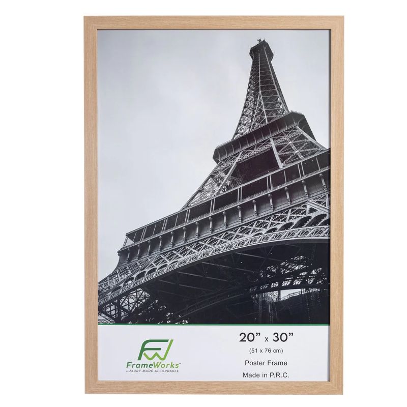 Photo 1 of 20" X 30" NATURAL OAK MDF WOOD MULTI-PACK BACK-LOADING POSTER FRAMES