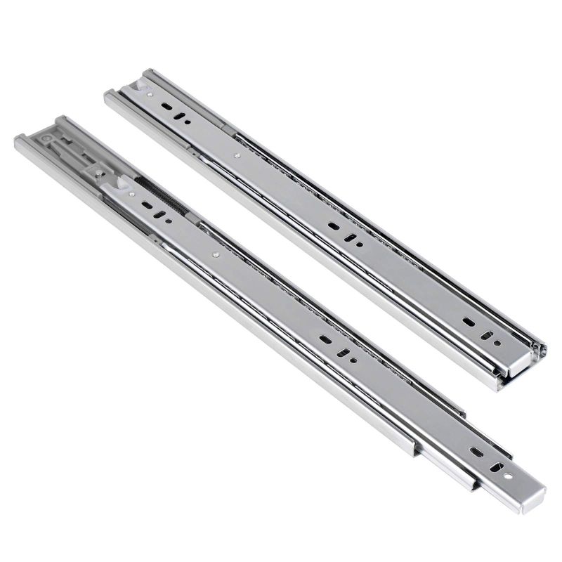 Photo 1 of 18" Soft Close Ball Bearing Drawer Slides 5 Pair - (Also 12" to 22" Lengths) - 100 lb.Capacity - Side Mount with Mounting Screws, 3 Fold Full Extension Ball Bearing Drawer Rails 18 Inch Pair 