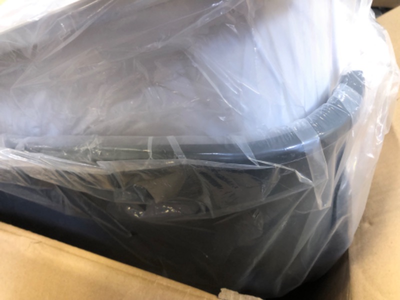 Photo 1 of Sfozstra Cat Litter Box with Pedal, Fully Enclosed Leak-Proof Urine Litter Box, High Edge and Odorless Cat Litter Box, Easy to Carry and Clean (Grey with Handle, L) gray with pedal(L)