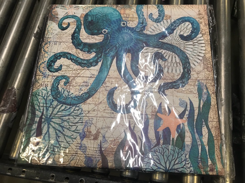 Photo 1 of 19.5" x 19.5" Octopus Canvas Art 