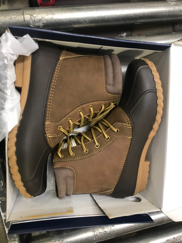 Photo 4 of ALEADER Mens Duck Boot | Waterproof Shell | Fur Lined Insulated Winter Snow Boot 9 Brown/Tan