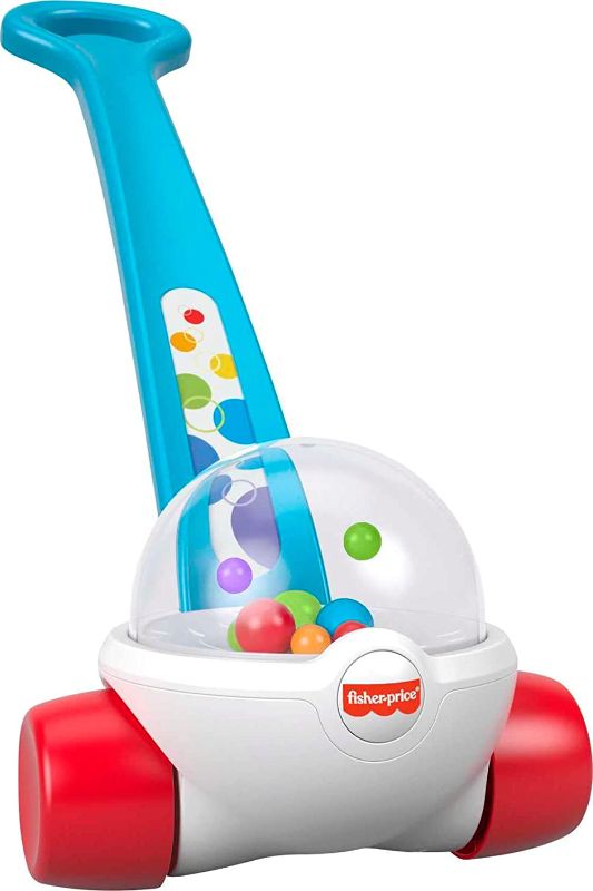 Photo 1 of Fisher-Price Corn Popper Baby Toy, Toddler Push Toy with Ball-Popping Action for 1 Year Old and Up, 2-Piece Assembly, Blue?