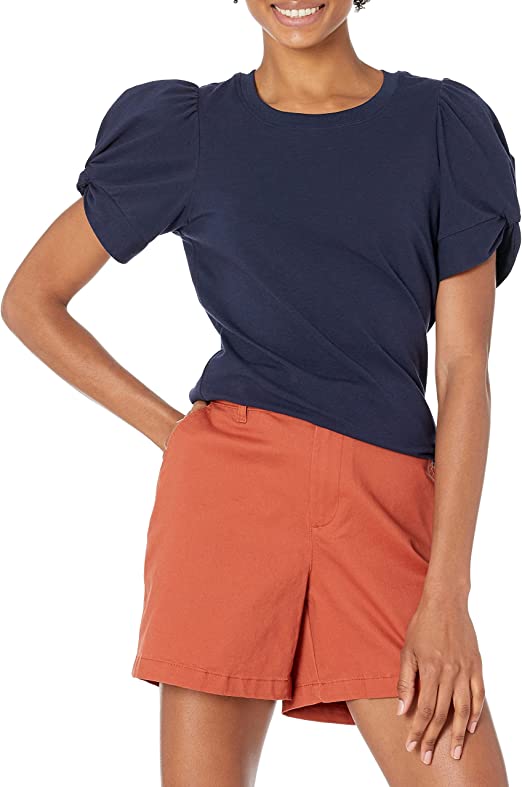 Photo 1 of Amazon Essentials Women's Classic-Fit Twist Sleeve Crewneck T-Shirt